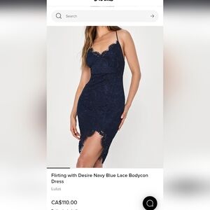 Lulu's Navy Blue Lace Bodycon Midi Dress
